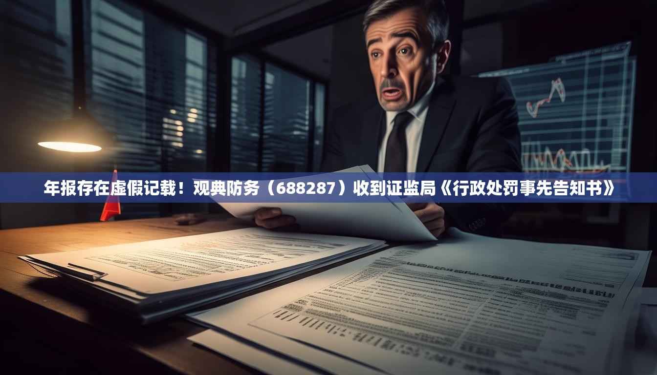 年报存在虚假记载！观典防务（688287）收到证监局《行政处罚事先告知书》